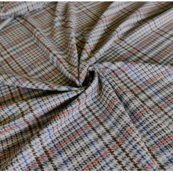 Костюмная ткань в бежевых тонах в клетку