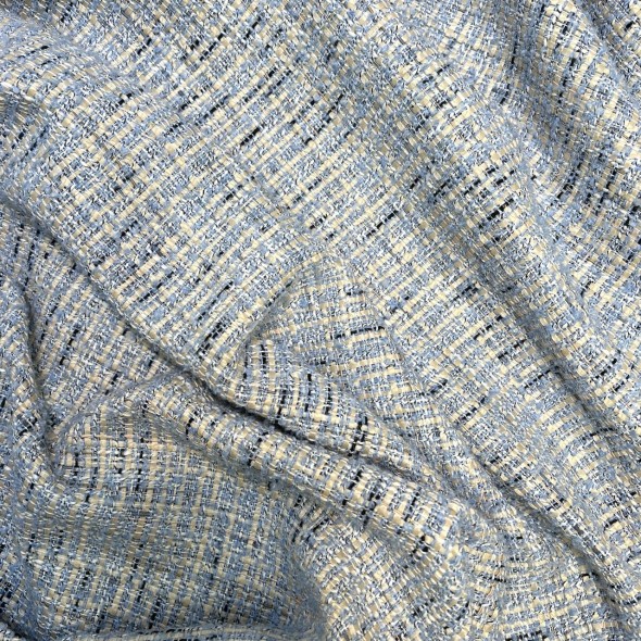 Твид голубой меланж с легким золотистым люрексом