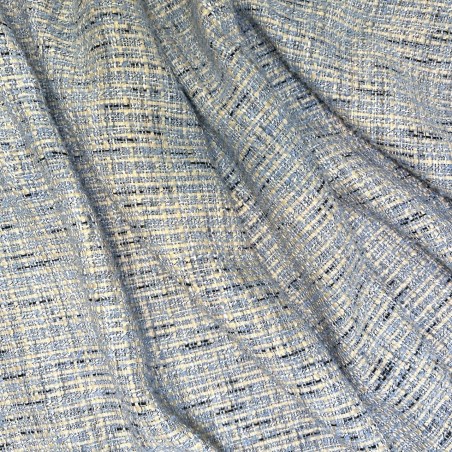Твид голубой меланж с легким золотистым люрексом