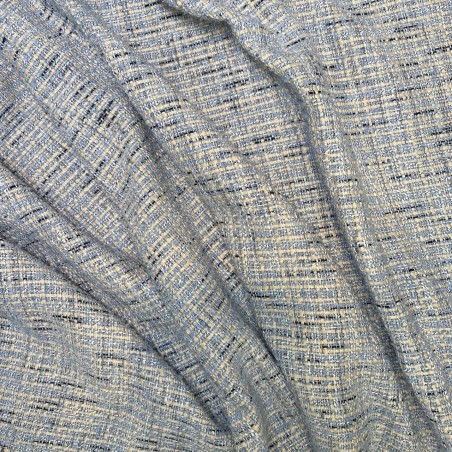 Твид голубой меланж с легким золотистым люрексом