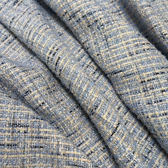 Твид голубой меланж с легким золотистым люрексом
