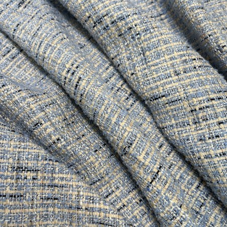 Твид голубой меланж с легким золотистым люрексом