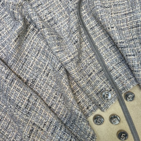 Твид серый меланж с легким золотистым люрексом