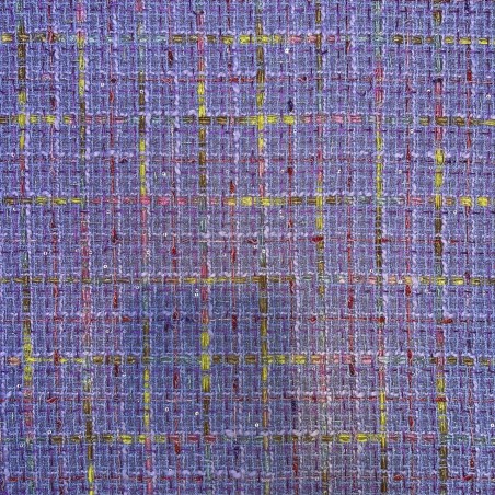 Твид яркий сиреневый, рыхлый, с цветными нитями и пайетками