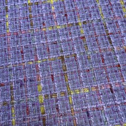 Твид яркий сиреневый, рыхлый, с цветными нитями и пайетками