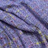Твид яркий сиреневый, рыхлый, с цветными нитями и пайетками