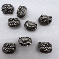 Пуговицы кошки металл темное серебро, 18 мм
