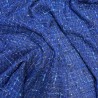 Твид яркий синий, рыхлый, с цветными нитями и пайетками