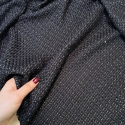 Твид темно-синий с золотистыми нитями