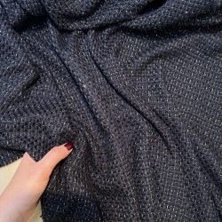 Твид темно-синий с золотистыми нитями