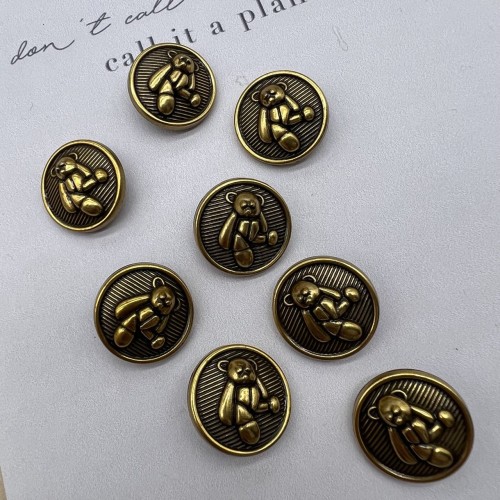 Пуговицы темное золото с медведями, 23 мм 2
