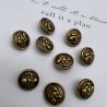 Пуговицы темное золото с медведями, 18 мм