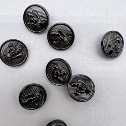 Пуговицы темное серебро с медведями, 18 мм