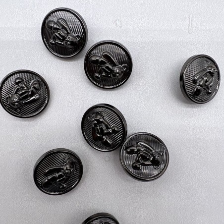 Пуговицы темное серебро с медведями, 18 мм