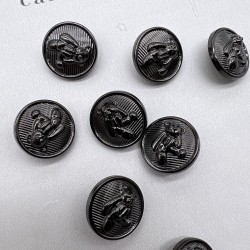 Пуговицы темное серебро с медведями, 18 мм