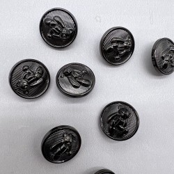 Пуговицы темное серебро с медведями, 18 мм