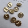Пуговицы яркое золото, с зайцами, 18 мм