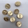 Пуговицы яркое золото, с зайцами, 18 мм