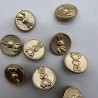 Пуговицы яркое золото, с зайцами, 18 мм