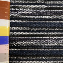 Твид хлопковый меланж в продольную полоску