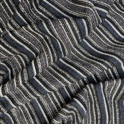 Твид хлопковый меланж в продольную полоску