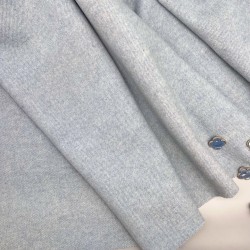 Ткань пальтовая бледно-голубой меланж, с шерстью в составе