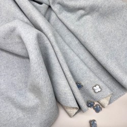 Ткань пальтовая бледно-голубой меланж, с шерстью в составе