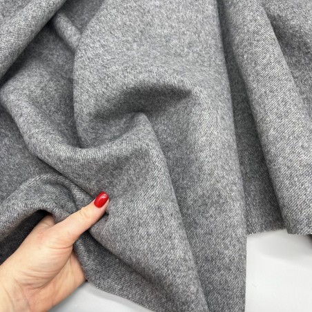 Ткань пальтовая серый меланж, с шерстью в составе