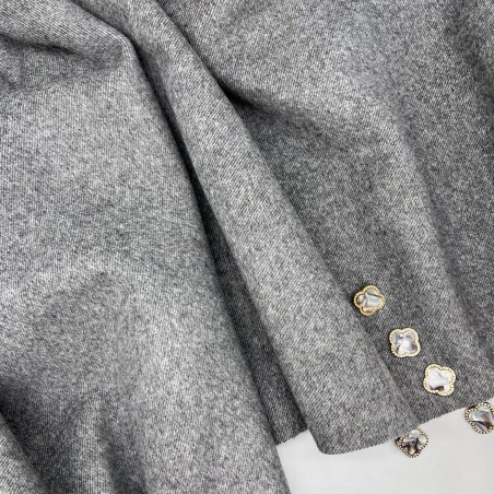 Ткань пальтовая серый меланж, с шерстью в составе