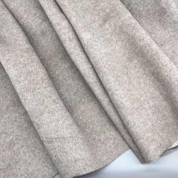 Ткань пальтовая бежевый меланж, с шерстью в составе 