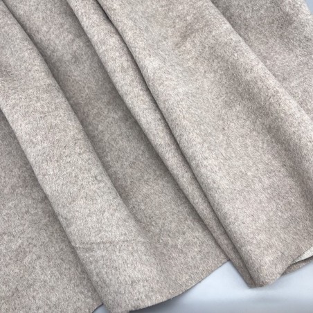 Ткань пальтовая бежевый меланж, с шерстью в составе 