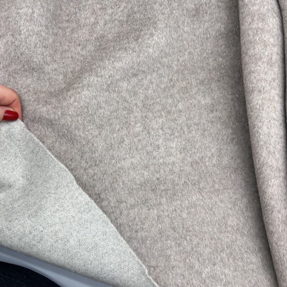 Ткань пальтовая бежевый меланж, с шерстью в составе 