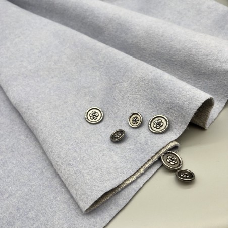 Ткань пальтовая небесно-голубой меланж, с шерстью в составе