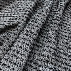 Чёрно-серый меланжевый твид