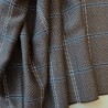 Ткань костюмная в коричнево-голубых тонах,крупная клетка