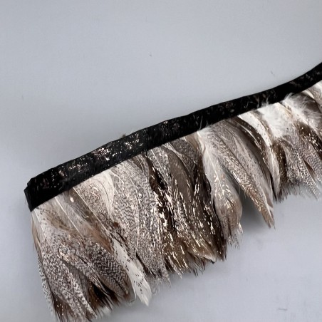 Перья натуральные с золотистым напылением, 6 см