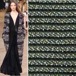 Трикотаж с вплетенными атласными лентами