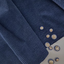 Вельвет хлопковый насыщенного сине-бирюзового оттенка