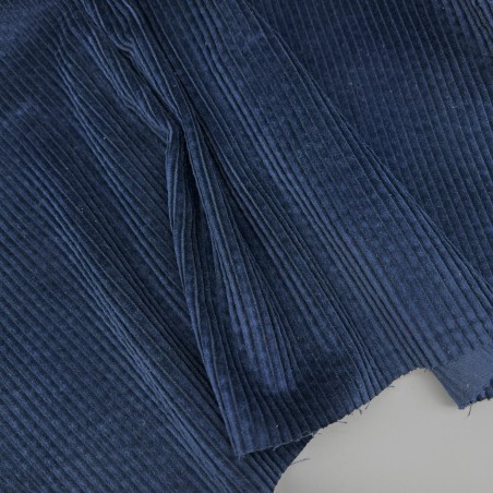 Вельвет хлопковый насыщенного сине-бирюзового оттенка