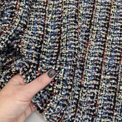 Твид с цветными объемными нитями