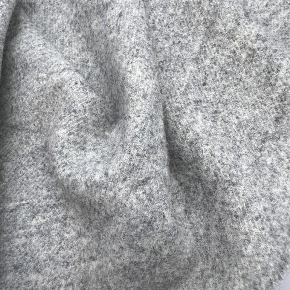 Трикотаж костюмно-пальтовый светло-серый меланж