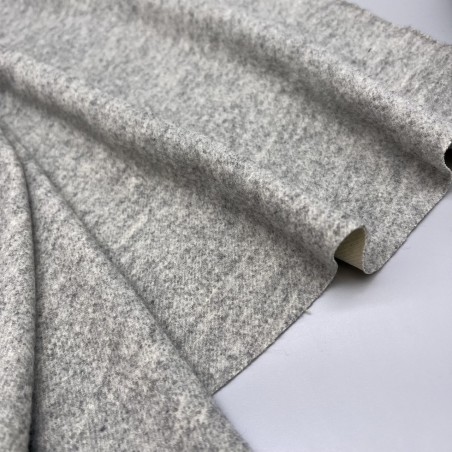 Трикотаж костюмно-пальтовый светло-серый меланж