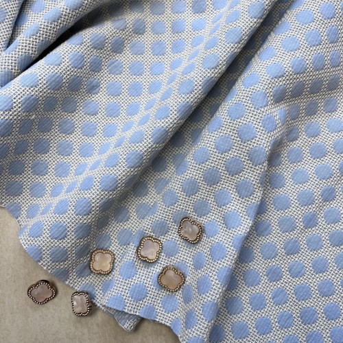 Ткань хлопок жаккардовый голубой