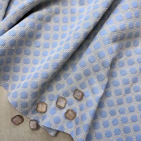 Ткань хлопок жаккардовый голубой