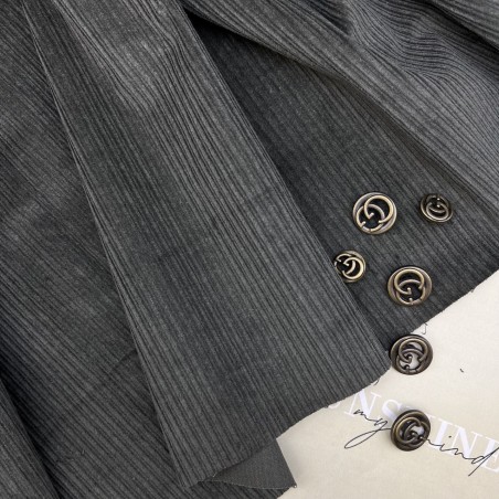 Вельвет хлопковый темный холодный хаки