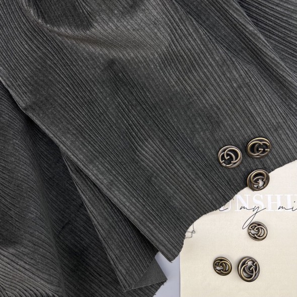 Вельвет хлопковый темный холодный хаки