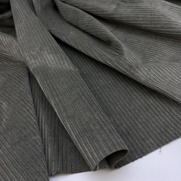 Вельвет хлопковый темный холодный хаки