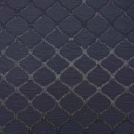 Жаккард хлопковый двухсторонний с узором, темно-синий