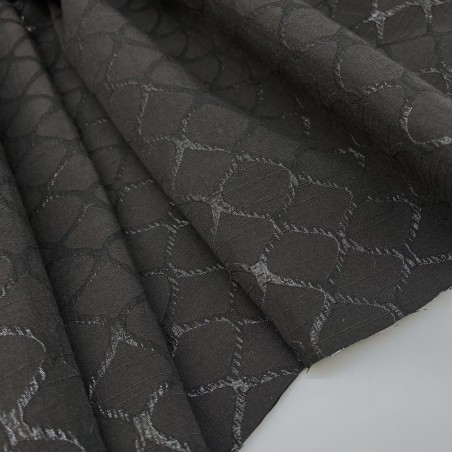 Жаккард хлопковый двухсторонний с узором, черный