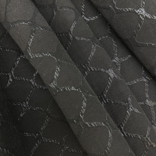 Жаккард хлопковый двухсторонний с узором, черный 2